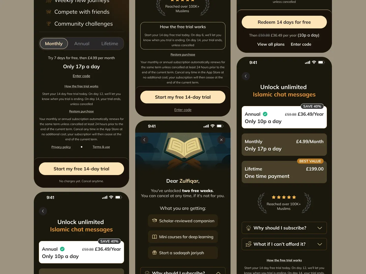 The paywall, three value lines, then the price, then the alternatives. No urgency tricks.