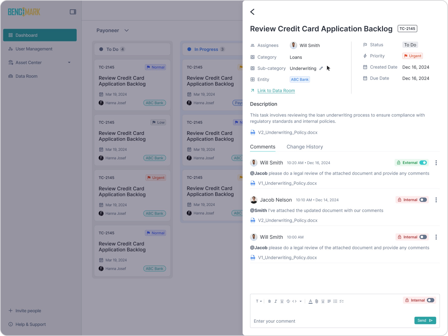 Create ticket flow in the redesigned six-item sidebar workspace