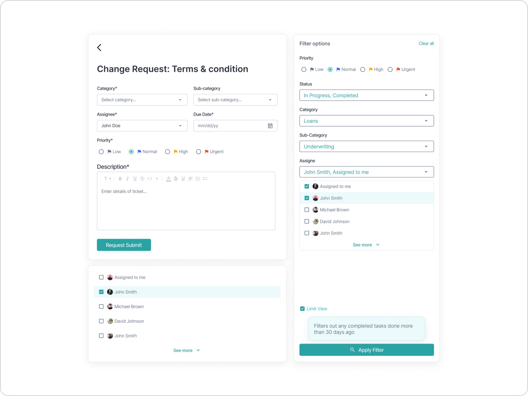 UI cards with unified export replacing seven scattered CSV buttons