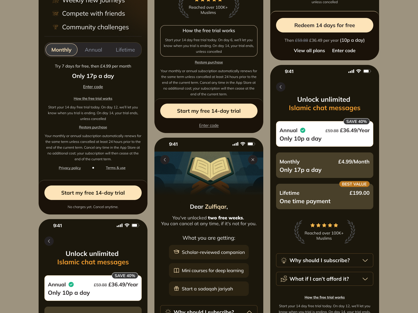 The paywall — three value lines, then the price, then the alternatives. No urgency tricks.